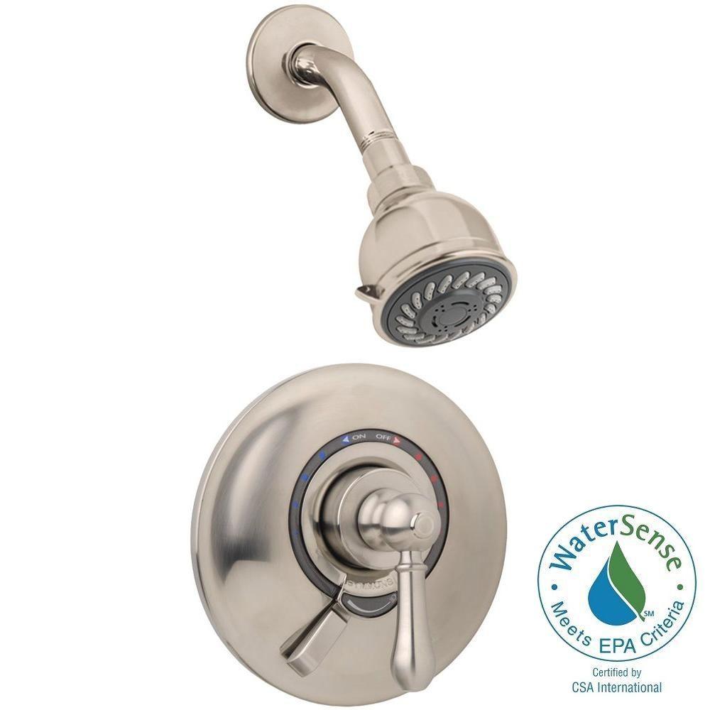 Symmons Allura 1Handle Shower Faucet with Integral Stops in Satin