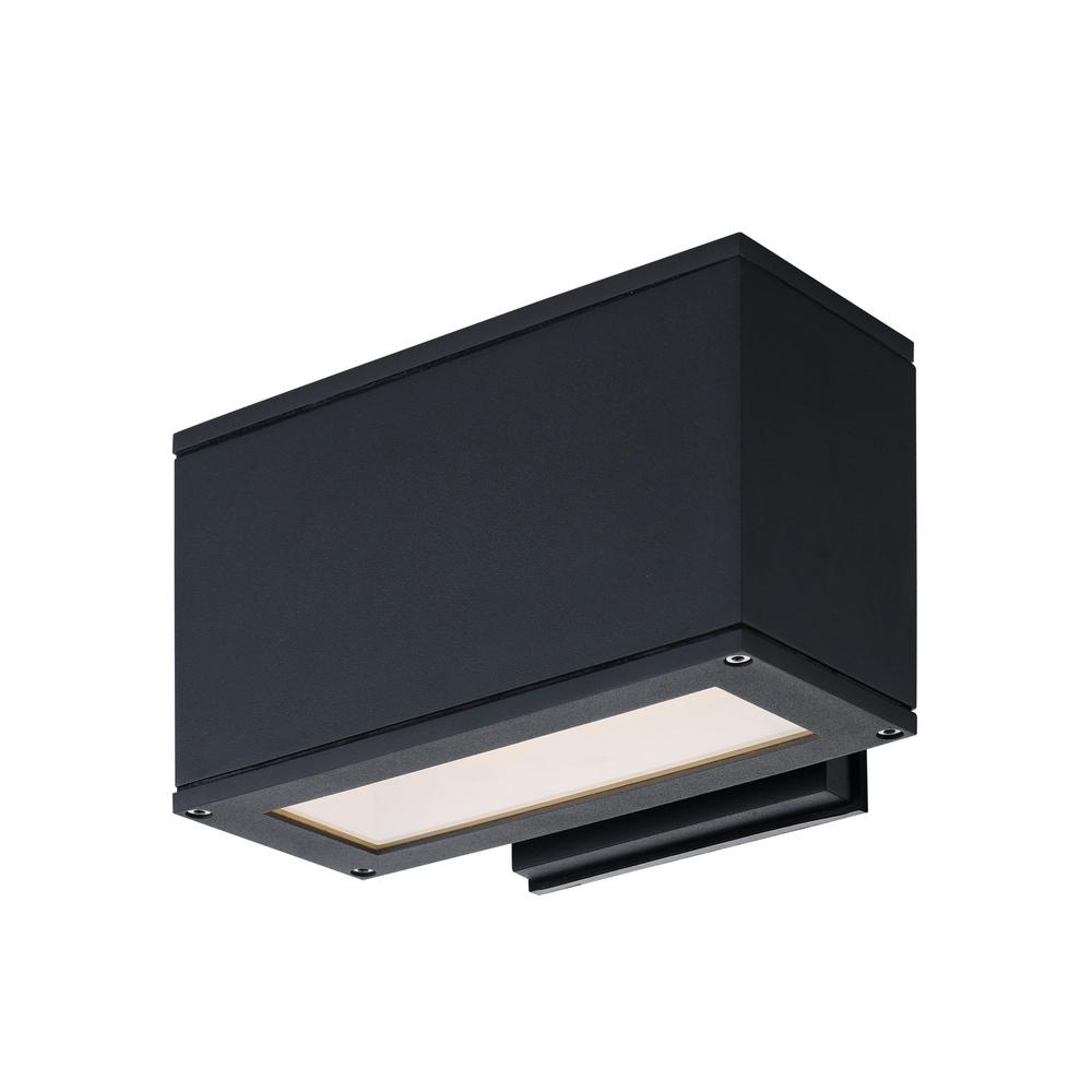 Vidalite Black Modern Up/Down Outdoor LED Rectangular Wall Sconce Light