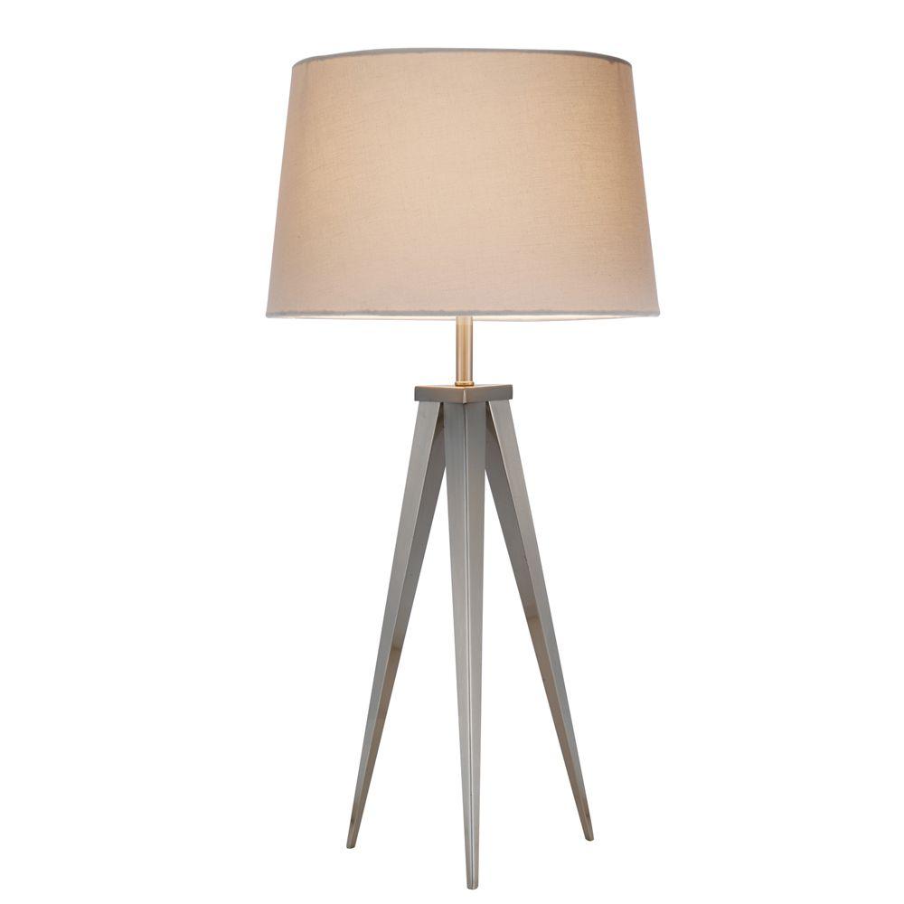 Adesso Producer 28 In Satin Nickel Table Lamp 3263 22 The Home Depot Adesso Producer 28 In Satin Nickel Table Lamp