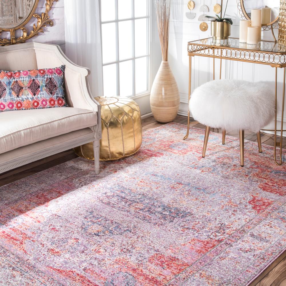 Nuloom Elmer Vintage Medallion Blush 7 X 9 Area Rug