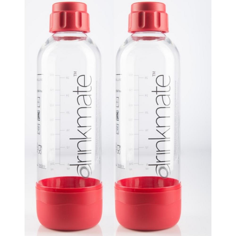 DrinkMate 1 l Carbonating Bottles in Red (2-Pack)