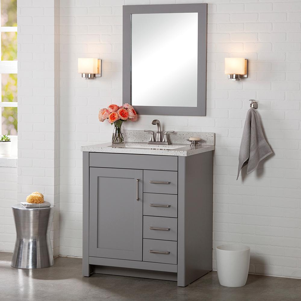 Home Decorators Collection Westcourt 30 In W X 21 In D Bathroom Vanity Cabinet Only In Sterling Gray Wt30 St The Home Depot