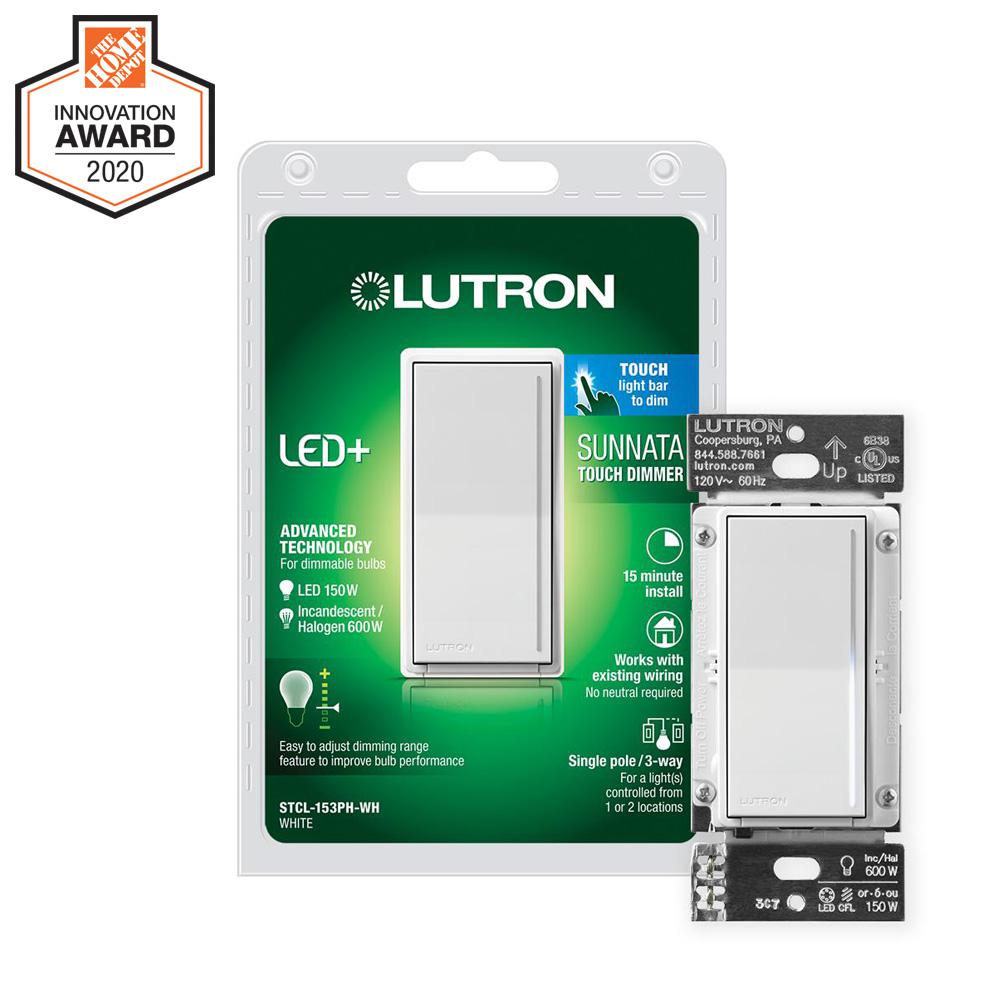 Lutron Sunnata Touch Dimmer with LED+ Advanced Technology for LED