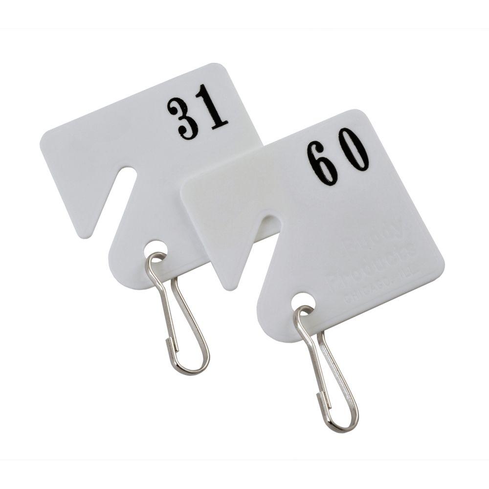 UPC 025719003289 product image for Buddy Products Plastic Key Tags Numbered 31 to 60, White | upcitemdb.com