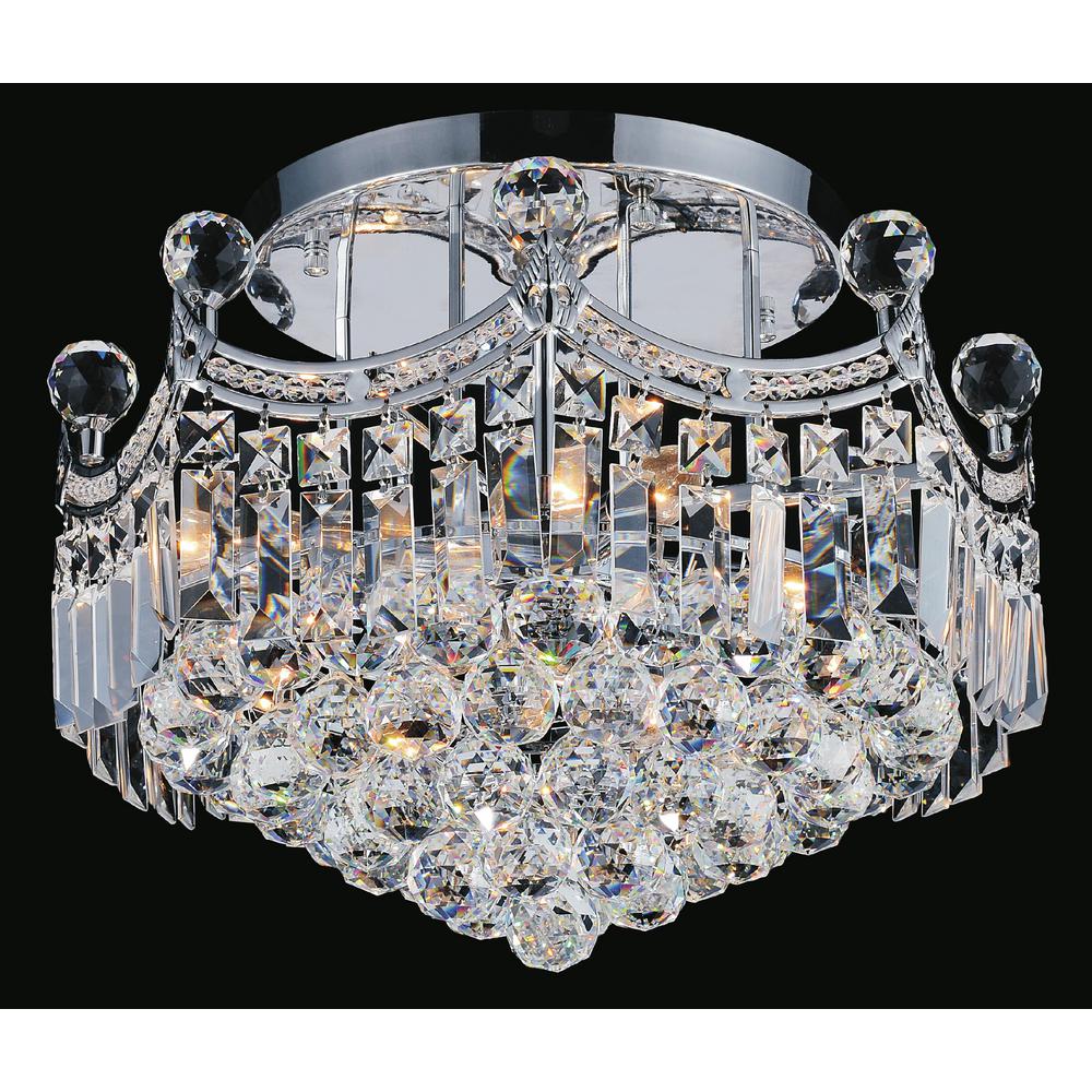 Crystal World Amanda 4 Light Chrome Semi Flush Mount Crystal World Amanda 4 Light Chrome Semi Flush Mount