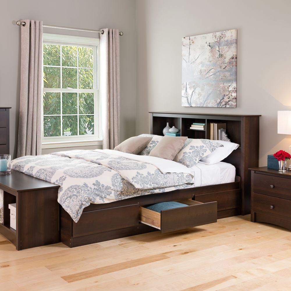 Prepac Fremont Queen Wood Storage Bed Ebq 6200 3k The Home