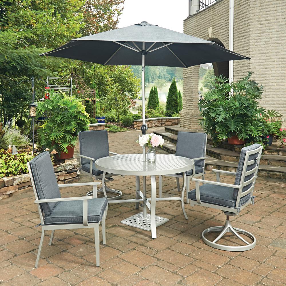 Home Styles South Beach Grey 7-Piece Round Extruded ...
