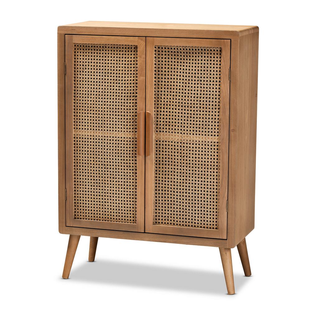 Baxton Studio Alina Oak 2 Door Accent Storage Cabinet 162 10554 Hd