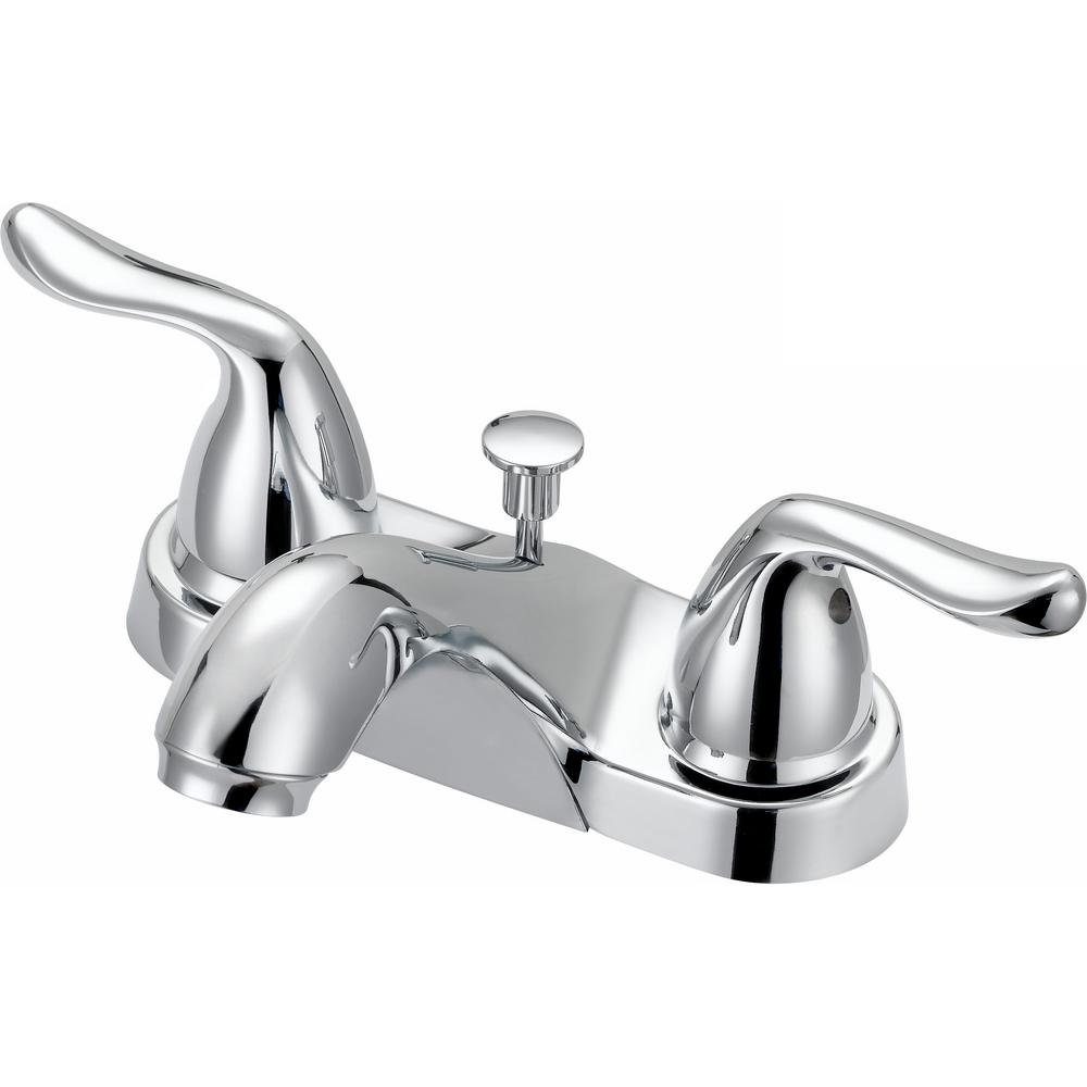 Glacier Bay Constructor 4 In Centerset 2 Handle Bathroom Faucet Chrome F5121054cp The Home Depot - Home Depot Bathroom Sinks Faucets