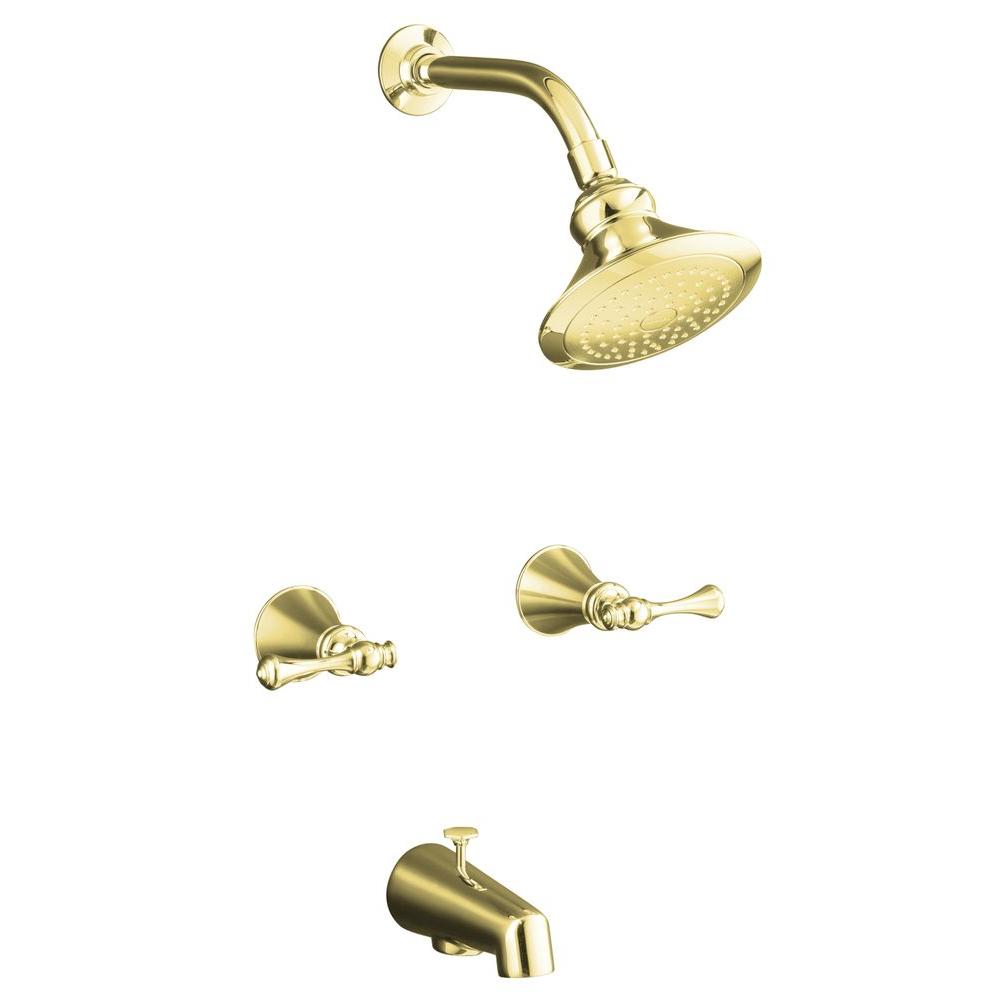 Vibrant Polished Brass Bathtub Shower Faucet Combos Bathtub