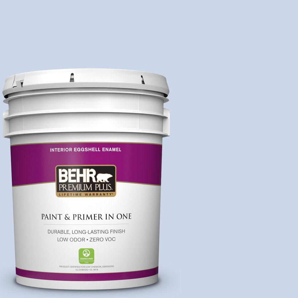 BEHR Premium Plus 5 gal. 610C2 Calm Water Eggshell Enamel Zero VOC
