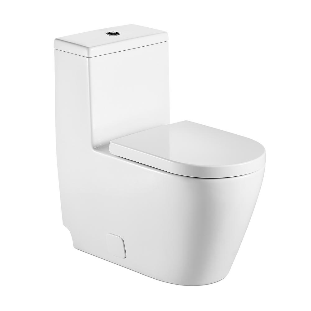 Matrix Decor Comfort Height 1 Piece 1 28 Gpf Dual Flush High Efficiency Elongated Toilet In White Seat Included Bto Bl 132 Opt The Home Depot