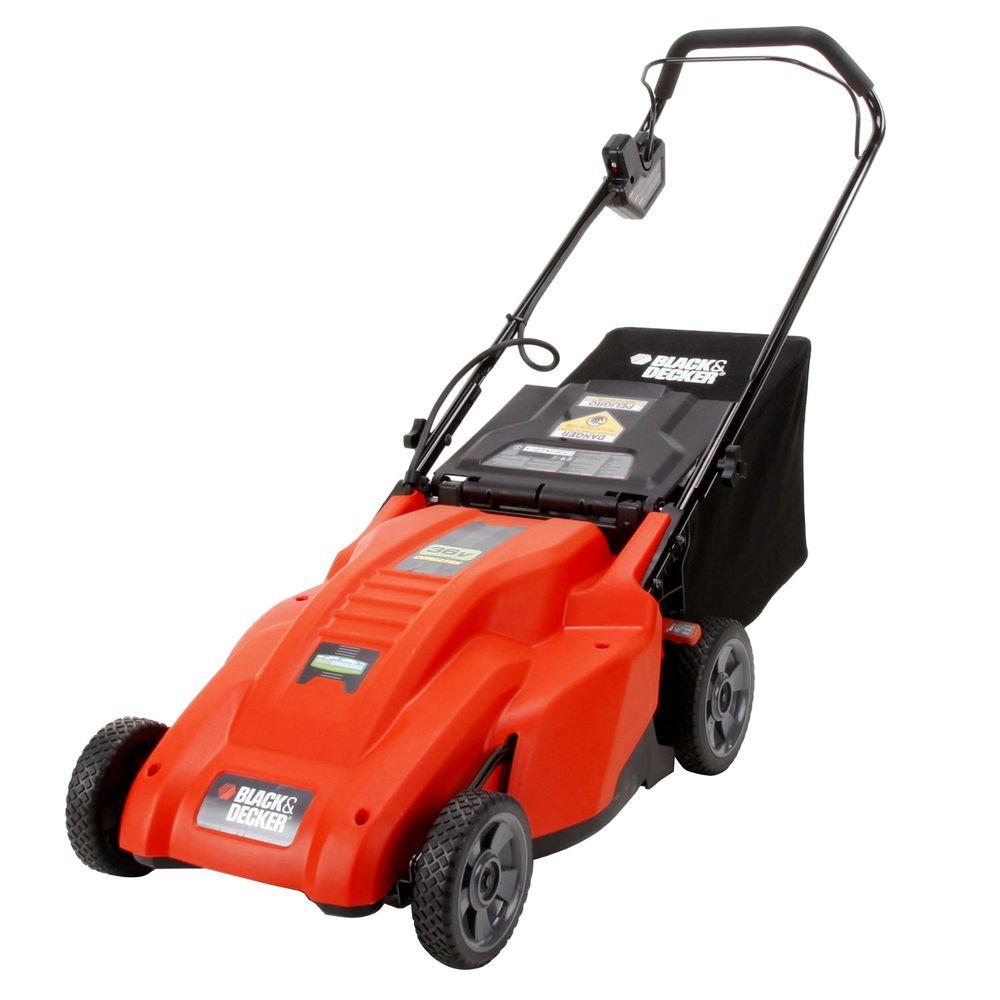 decker lawn mower cordless electric volt battery mowers push powered homedepot depot walk behind tools charger upc ah sealed acid