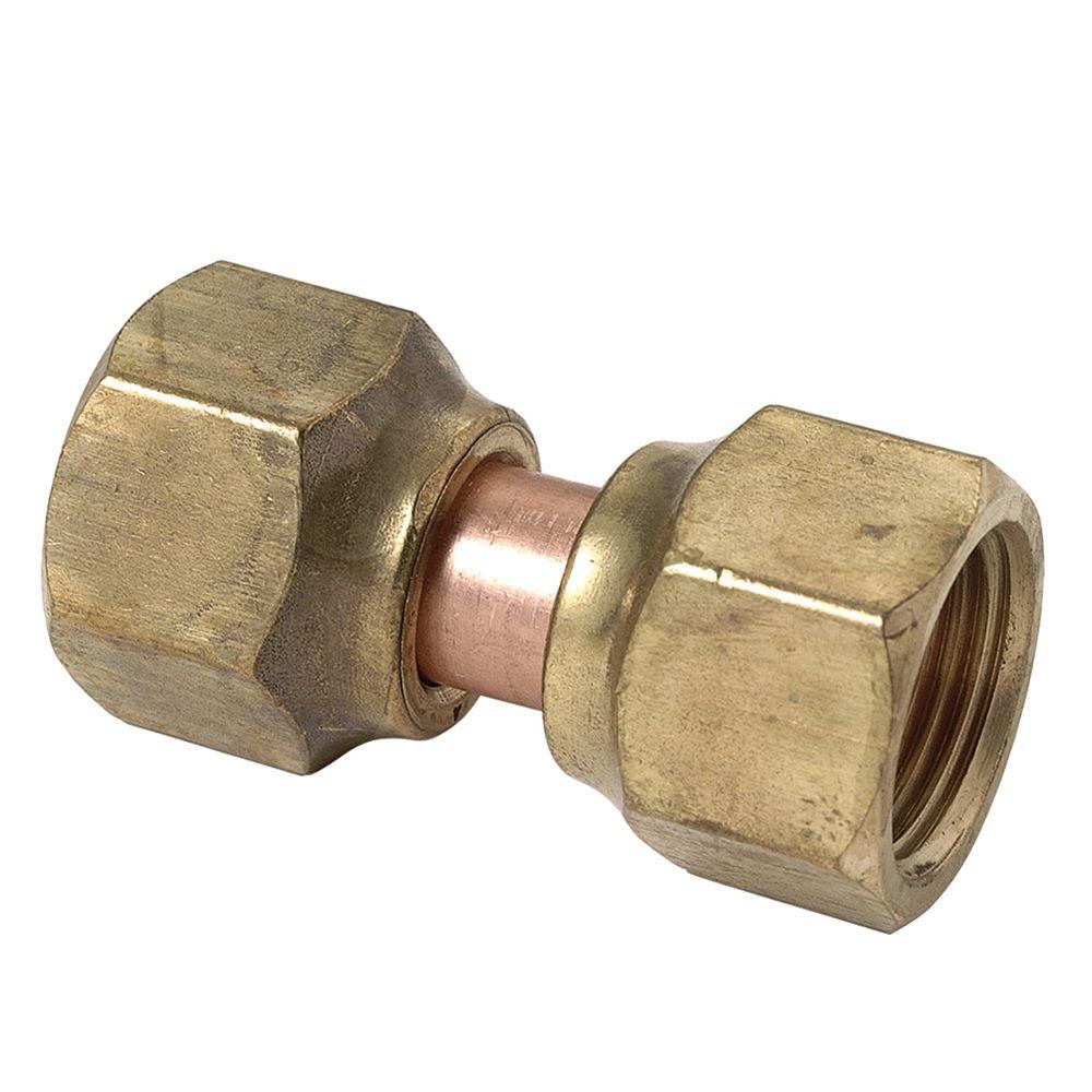 BrassCraft 3/8 in. x 3/8 in. Brass OD x OD Swivel Nut Union Valve Connector114FSV6 P