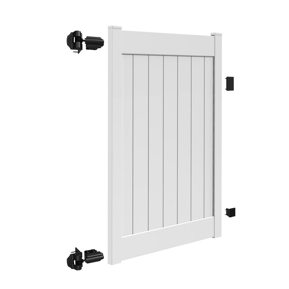 Veranda Linden 4 Ft W X 6 Ft H White Vinyl Un Assembled Fence Gate 73025429 The Home Depot