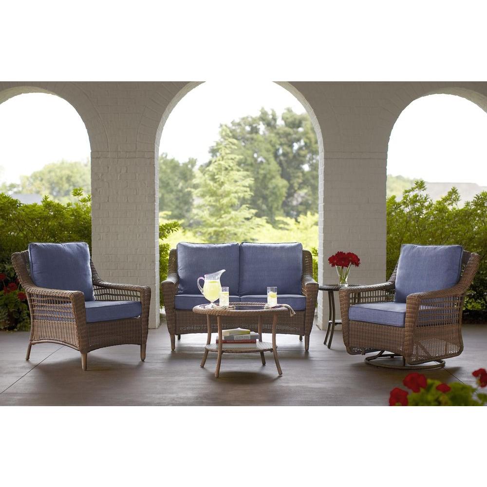 Hampton Bay Spring Haven Brown 5-Piece All-Weather Wicker Outdoor Patio Seating... by Hampton Bay