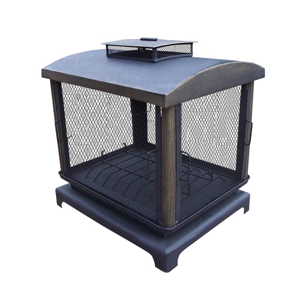 37 inch Outdoor Fire Place Pit with 360° View and Full Sides Spark Guard...