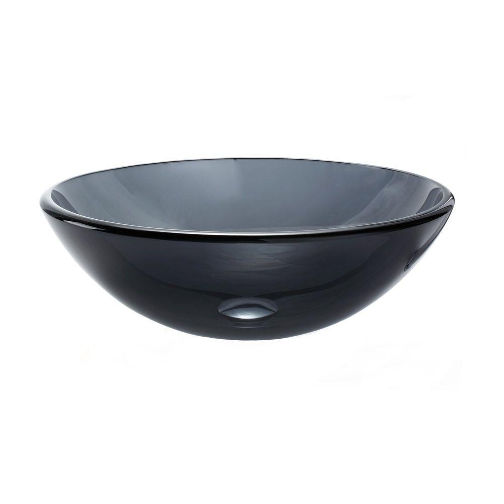 Kraus Black Vessel Sinks Bathroom The Home Depot Glass Vessel Sink In Clear Black