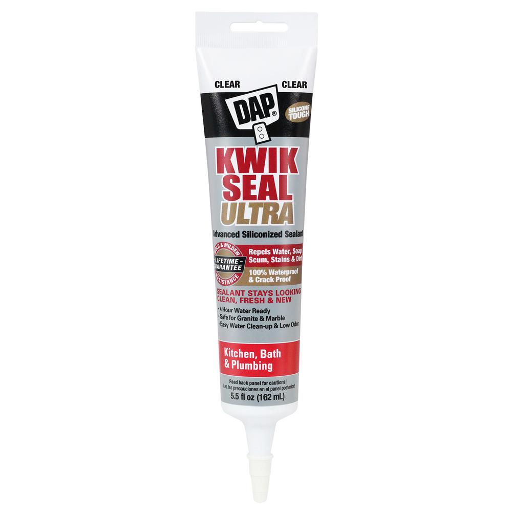 DAP Kwik Seal Ultra 5.5 oz. Clear Premium Kitchen and Bath Sealant