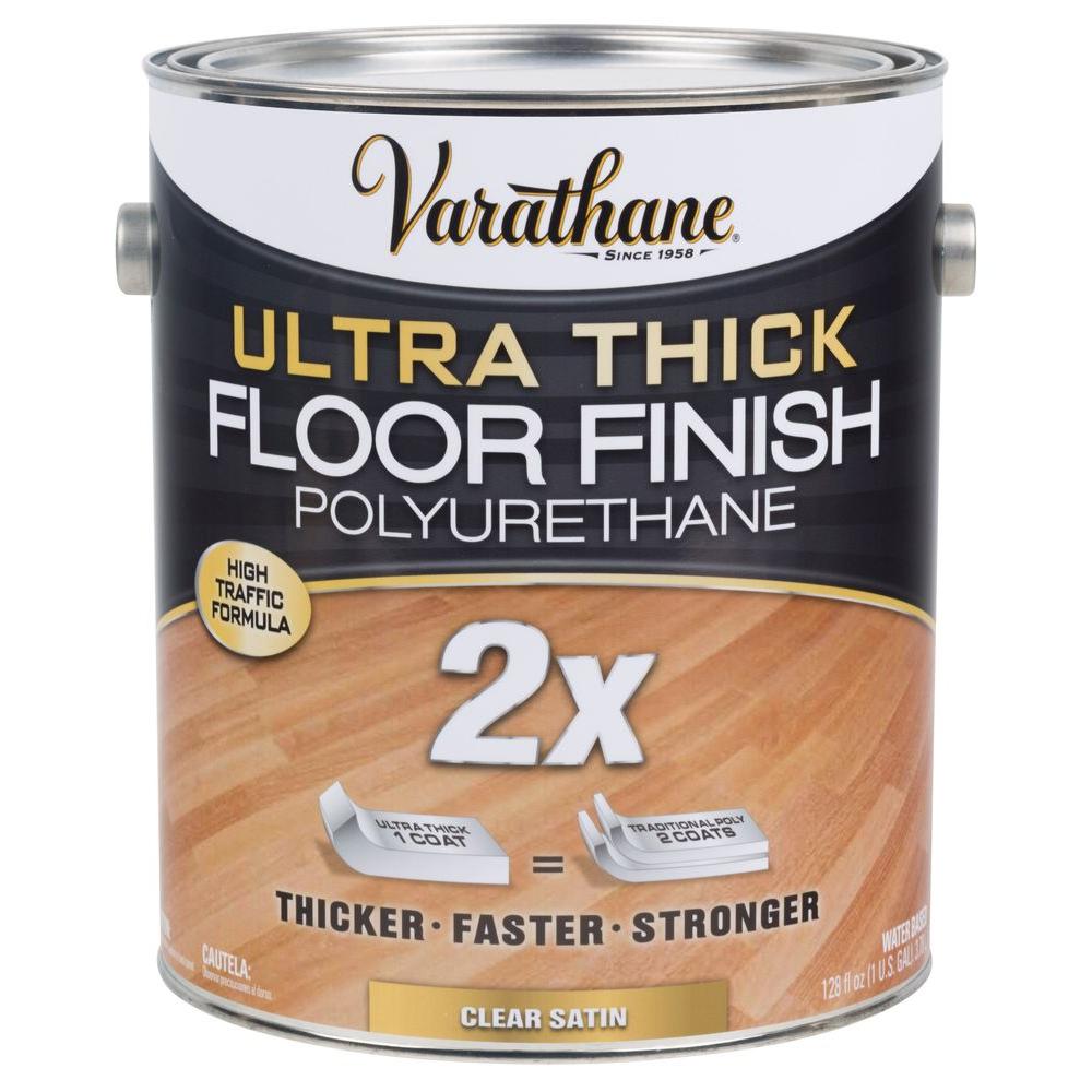 Varathane 1 Gal. Clear Satin Ultra Thick 2X WaterBased Floor Polyurethane (2Pack)298274 The