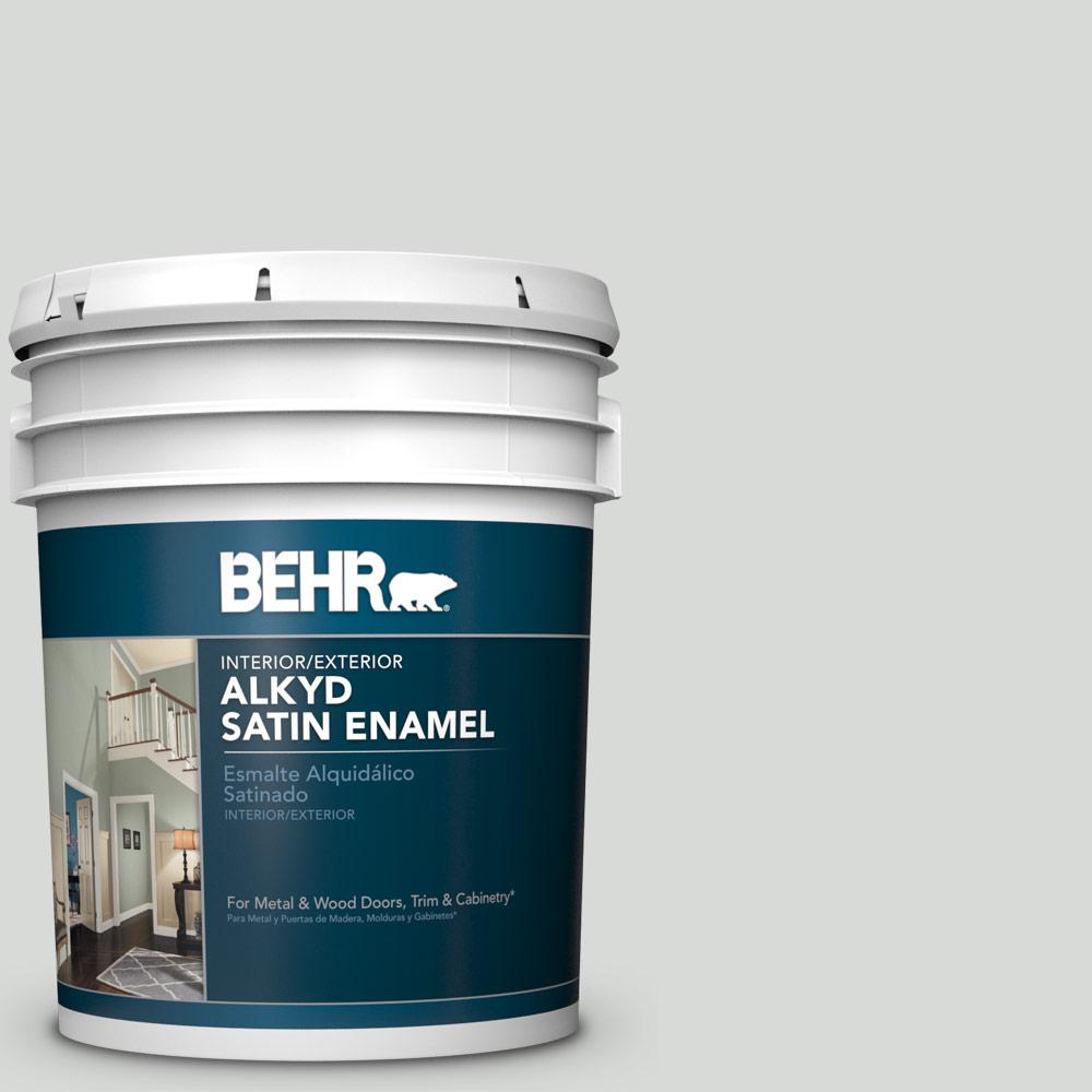 BEHR 5 gal. #N460-1 Evening White Satin Enamel Alkyd Interior/Exterior ...