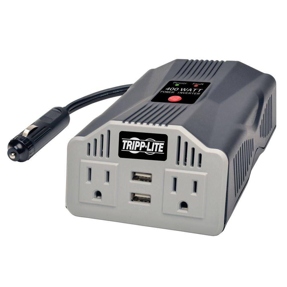 Tripp Lite 400Watt Power Inverter with USB Charging PortsPV400USB The Home Depot