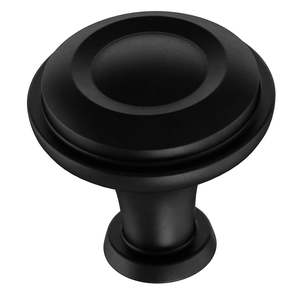 Liberty Rustic Farmhouse 1 4 In 32mm Matte Black Cabinet Knob 32mm Matte Black Cabinet