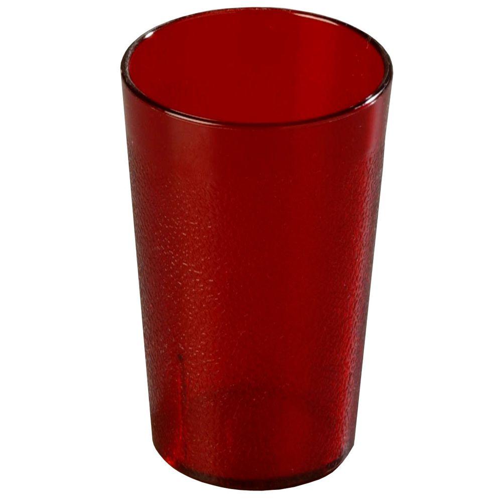 Drinking Glasses 16 oz Red Break Resistant Plastic Tumbler Stackable Cup 12-Pc