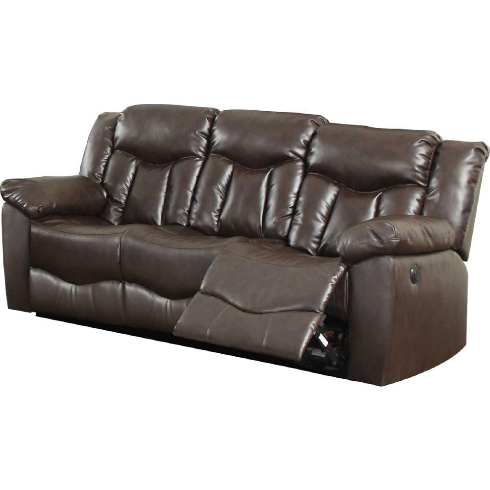 Brown Bonded Leather Motion Sofa 2 Reclining Seats 71006 93 The Brown Bonded Leather Motion Sofa 2 Reclining Seats