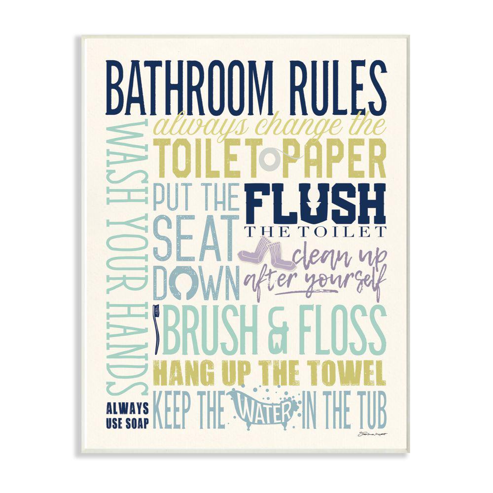 The Stupell Home Decor Collection 12 In X 18 In Bathroom Rules