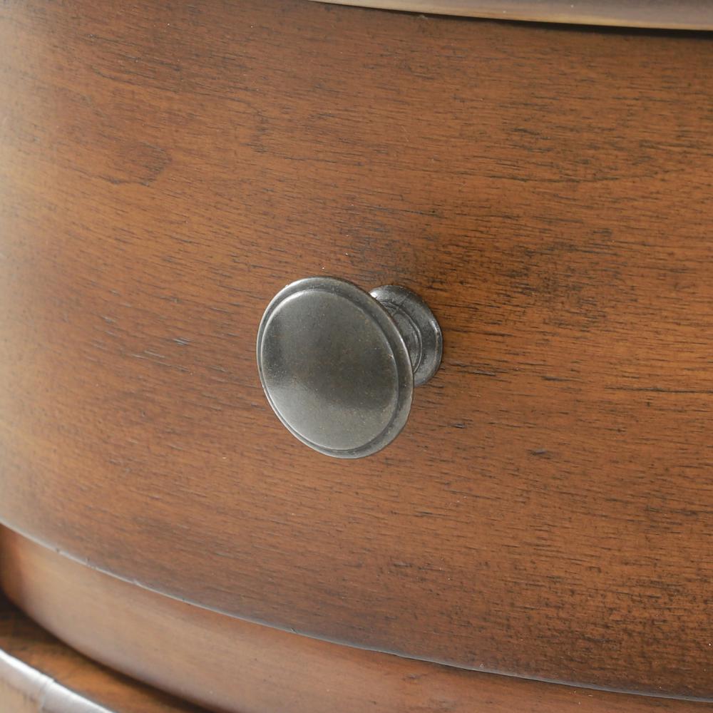 Decor Therapy Keaton Honeynut Brown Round Storage Side Table FR8755