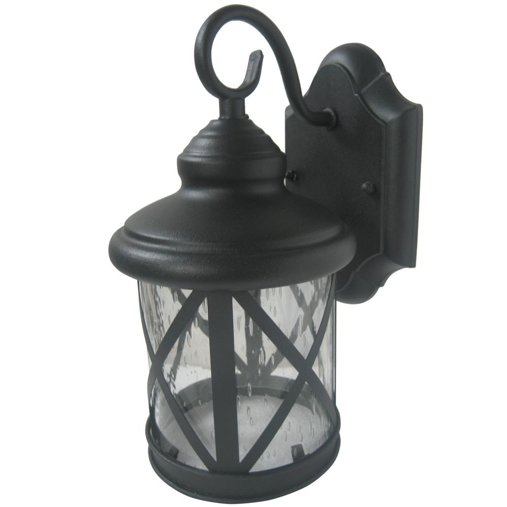 Y Decor Ellie 1-Light Sandy Black Outdoor Wall Mount ... on Decorative Exterior Wall Sconce Black id=97873