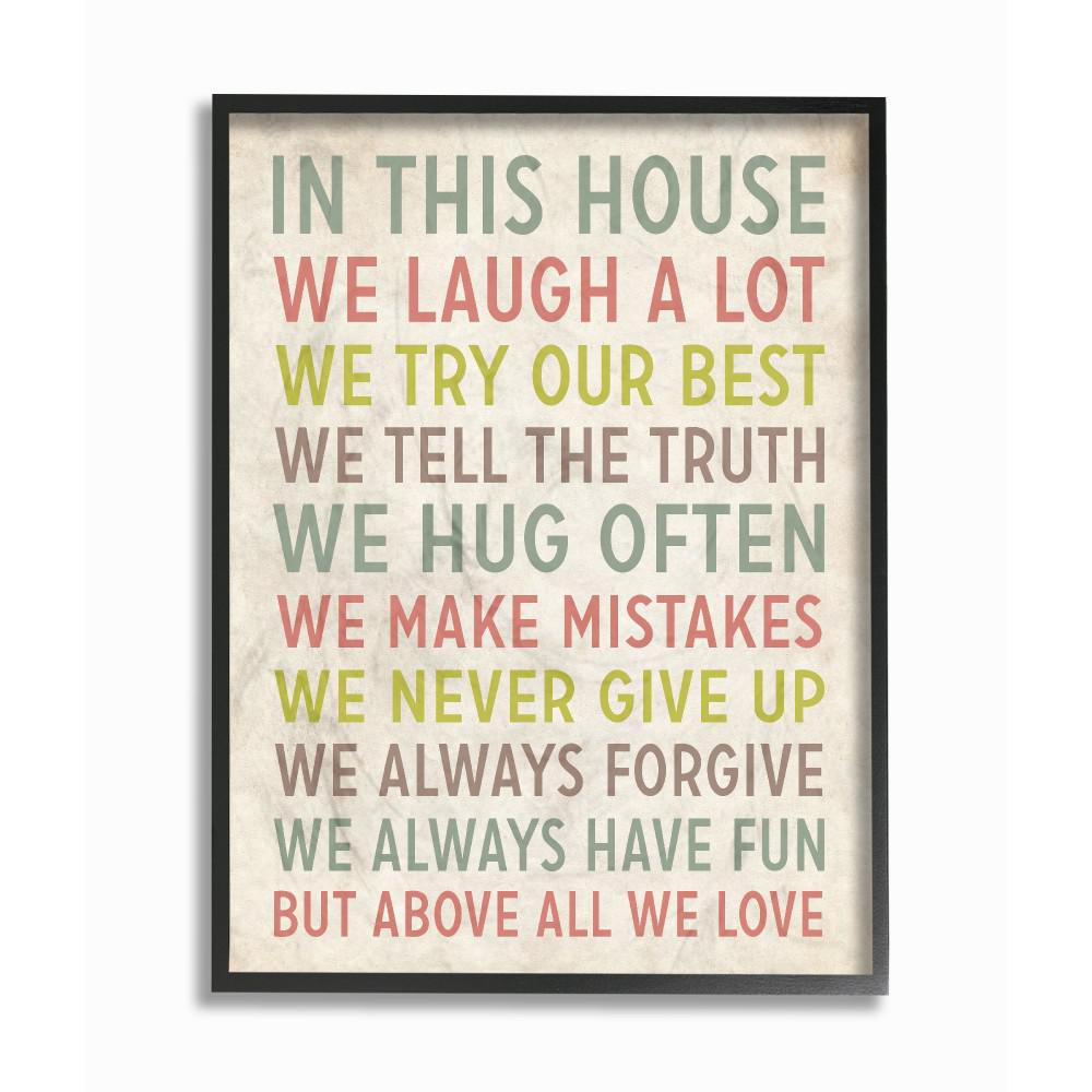 11 In X 14 This House We Inspirational Art By Louise Carey Wood Framed Wall