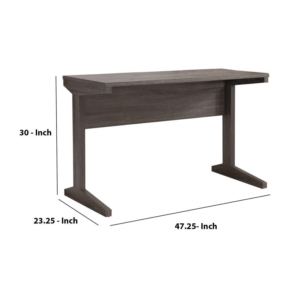 Benjara Minimalistic Classy Gray Desk In Contemporary Style