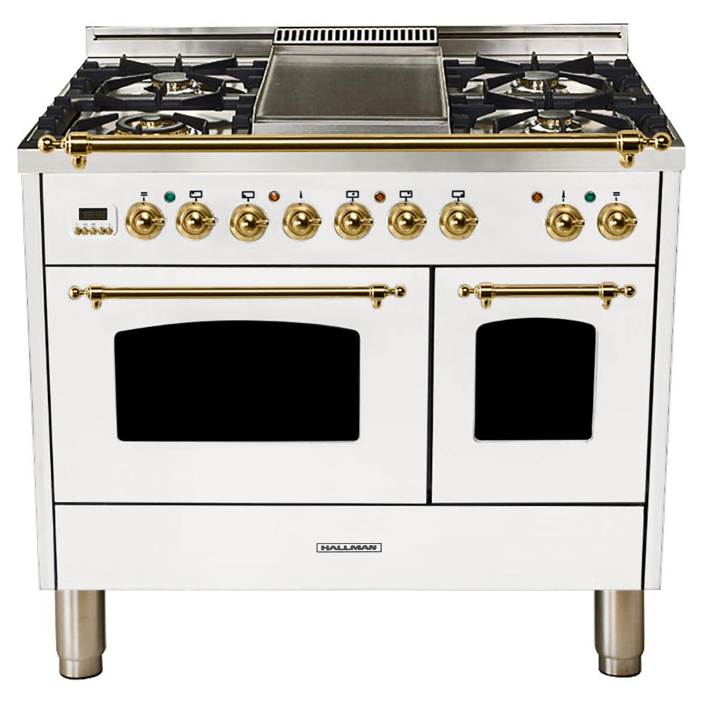 40 Inch Electric Range With Griddle Ranges Compare Prices At Nextag Hallman 40 In 4 0 Cu Ft Double Oven Dual Fuel Italian