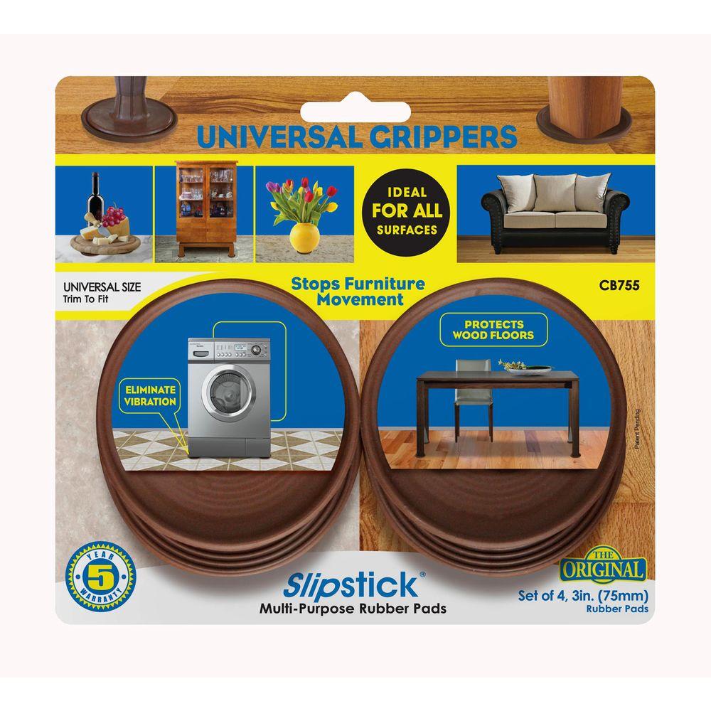 Slipstick 3 In Chocolate Brown Non Slip Rubber Floor Surface Protector Pads Round Set Of 4 Grippers Slipstick 3 In Chocolate Brown Non Slip Rubber Floor Surface Protector Pads Round Set Of 4 Grippers