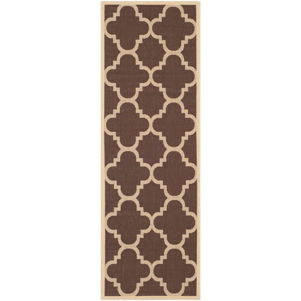 Safavieh Courtyard Dark Brown 2 ft. 3 in. x 6 ft. 7 in. Indoor/Outdoor