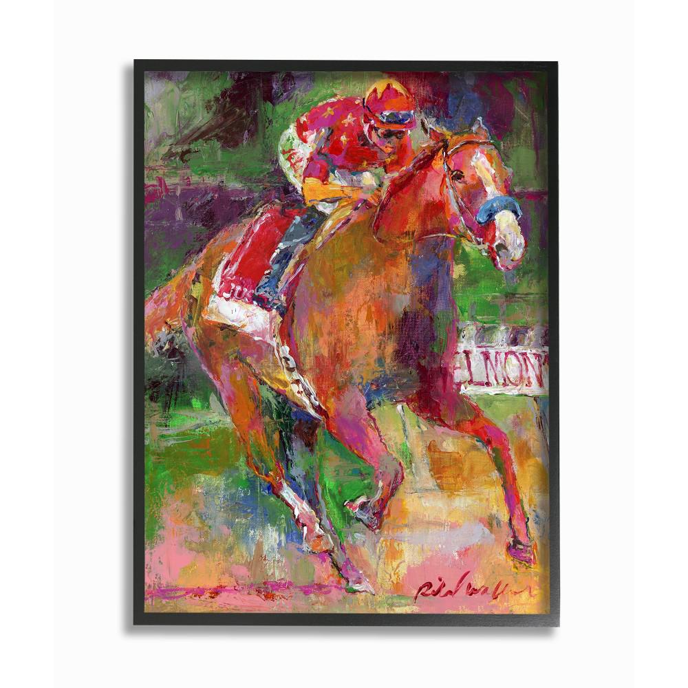 Stupell Industries 16 In X 20 Brightly Colored Galloping Horse Brightly Colored Galloping Horse And Jockey