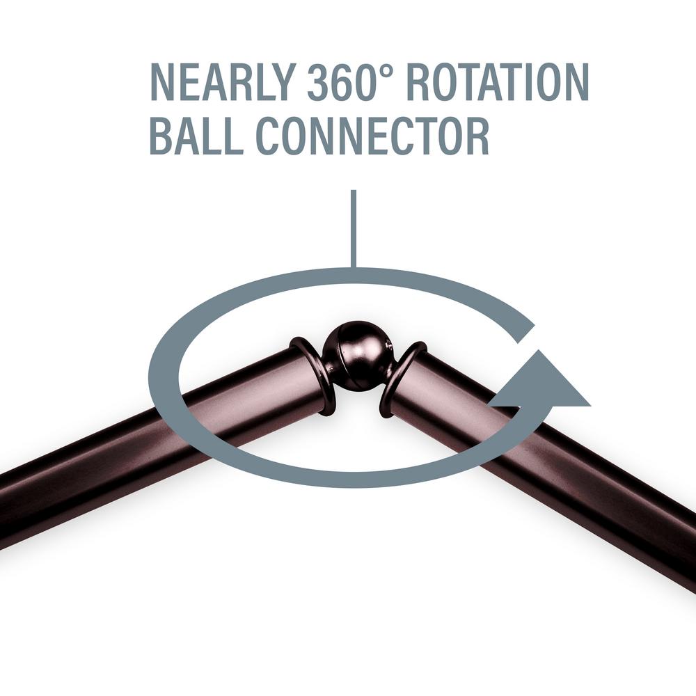 Rod Desyne 1 In Pipe Bay Window Single Curtain Rod 23 In 41 In