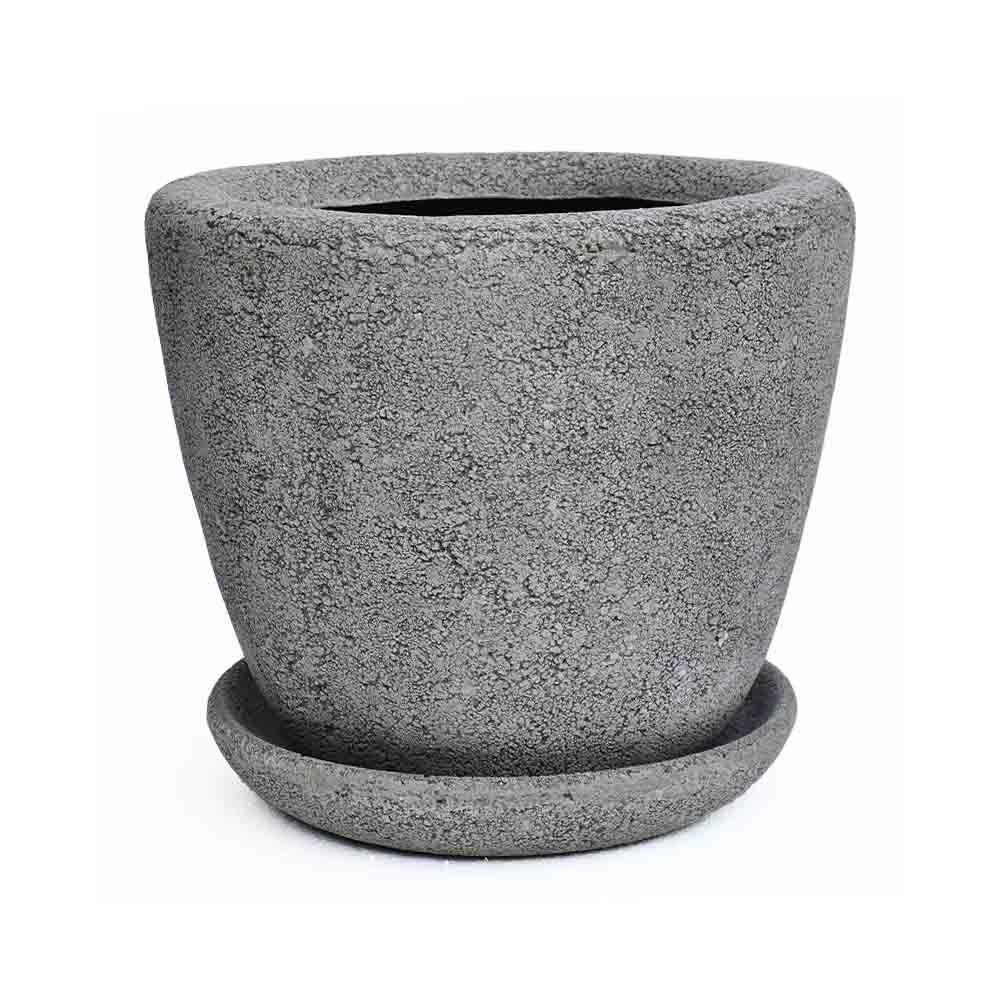 Composite Pot Saucer Planter Gardening Pots Lightweight Faux Concrete
