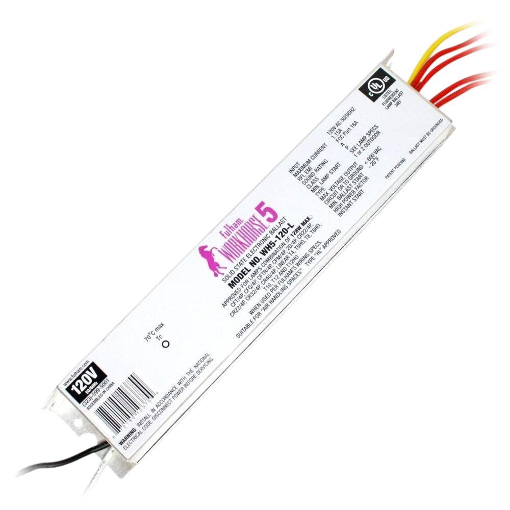 Fulham 128-Watt 120-Volt Fluorescent Replacement Electronic Ballast-WH5-120-L - The Home Depot | Workhorse Wh2 Ballast Wiring Diagram | | The Home Depot