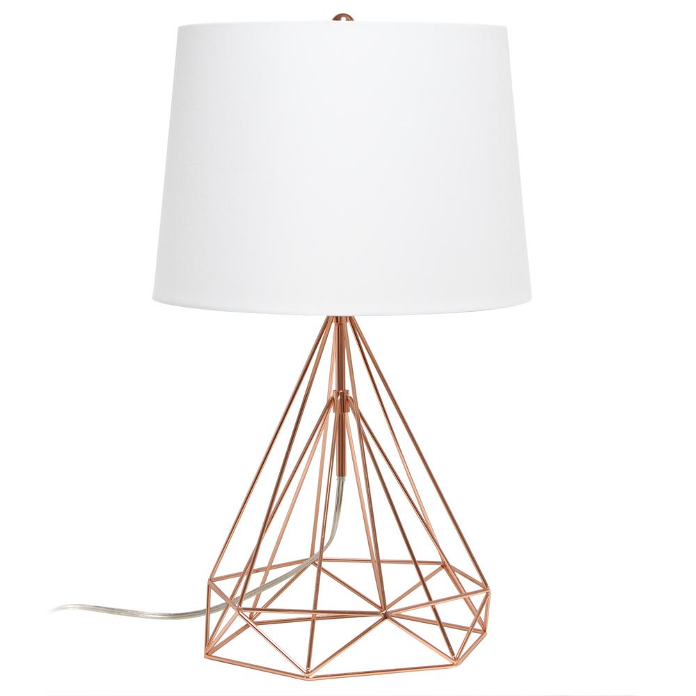 geometric rose gold lamp