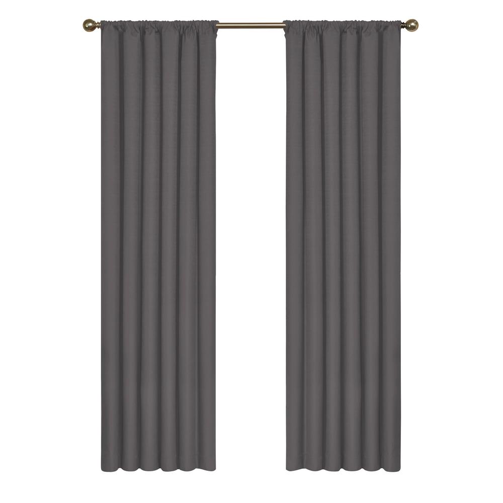 Eclipse Kendall Blackout Window Curtain Panel in Charcoal - 42 in. W x ...