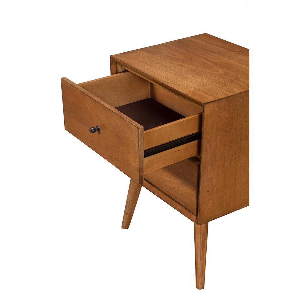 Unbranded Flynn Mid Century Modern 2 Drawer Acorn Nightstand 966 02 The Home Depot