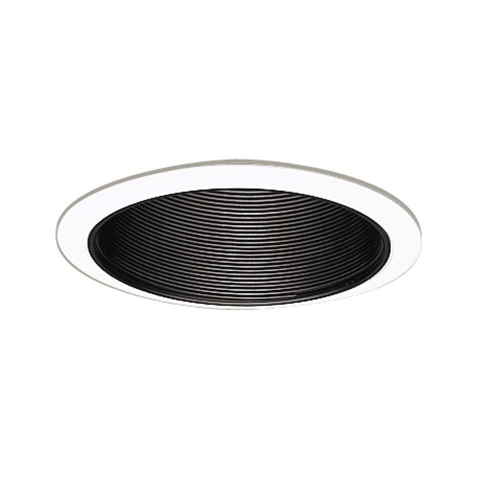AllPro 6 in. Black Recessed Ceiling Light Baffle and White TrimERT707