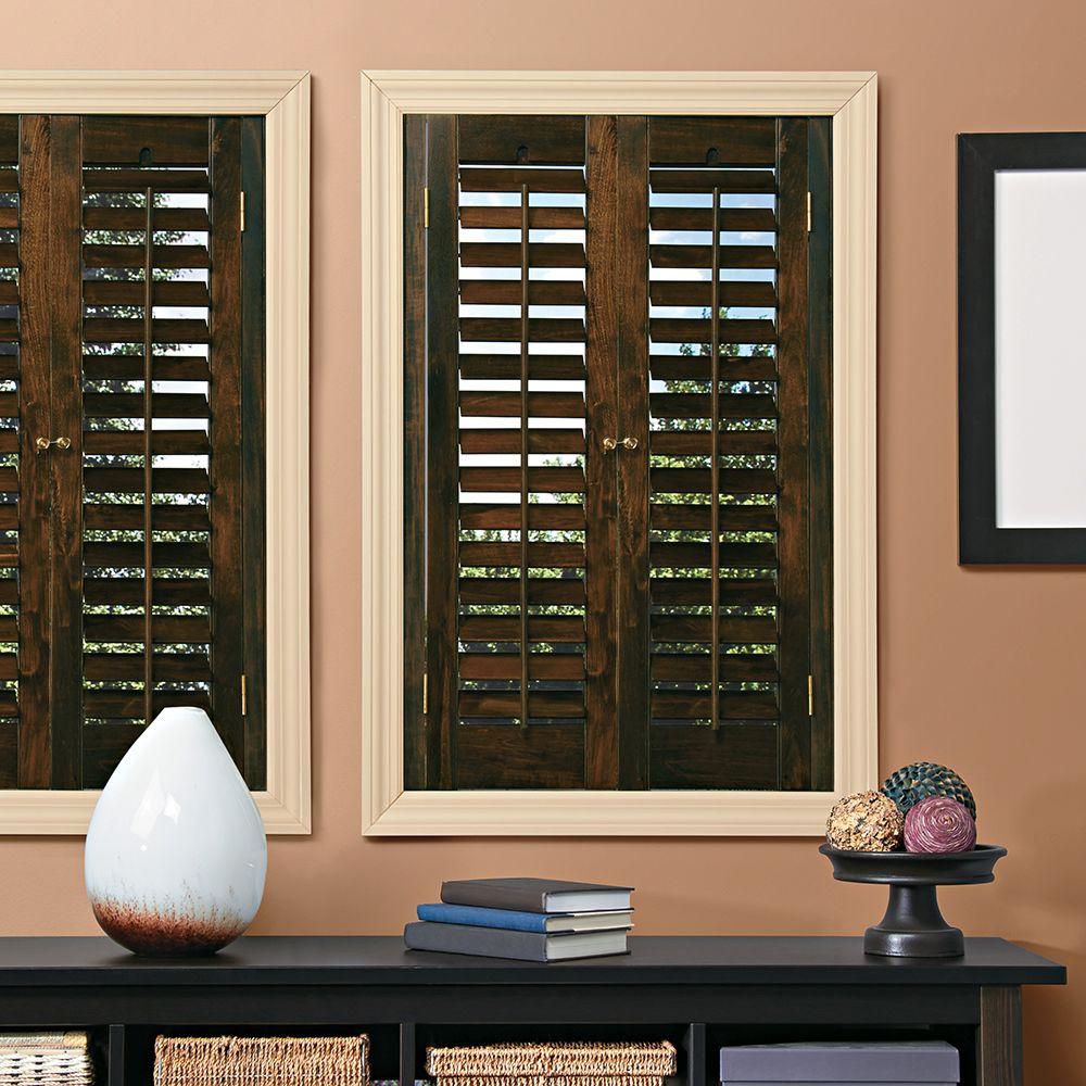 Home Basics Plantation Walnut Real Wood Interior Shutter Price Varies By Size