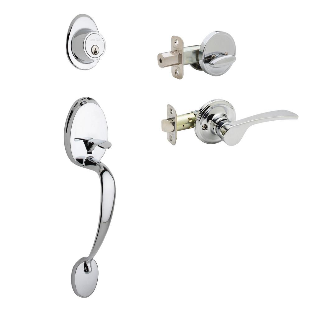 Copper Creek Mid Century Modern Polished Stainless Door Handleset