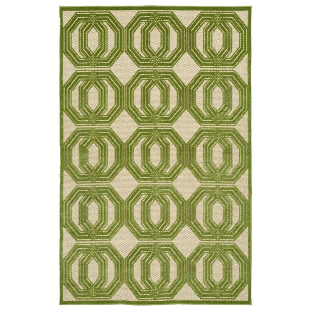 Lucca Forest Leaf Green 5 ft. x 7 ft. 6 in. Rectangle Indoor/Outdoor