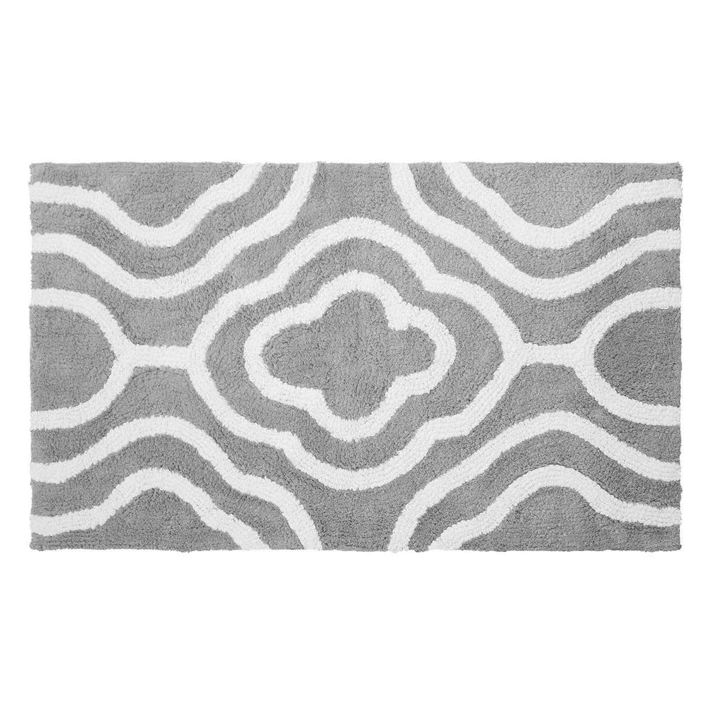 Jean Pierre Reversible Cotton Soft Giri Gray 21 In X 34 Bath Mat