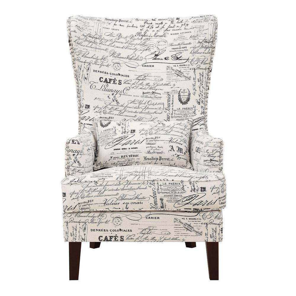 Kegan French Script Accent Chair Ukr636100 The Home Depot